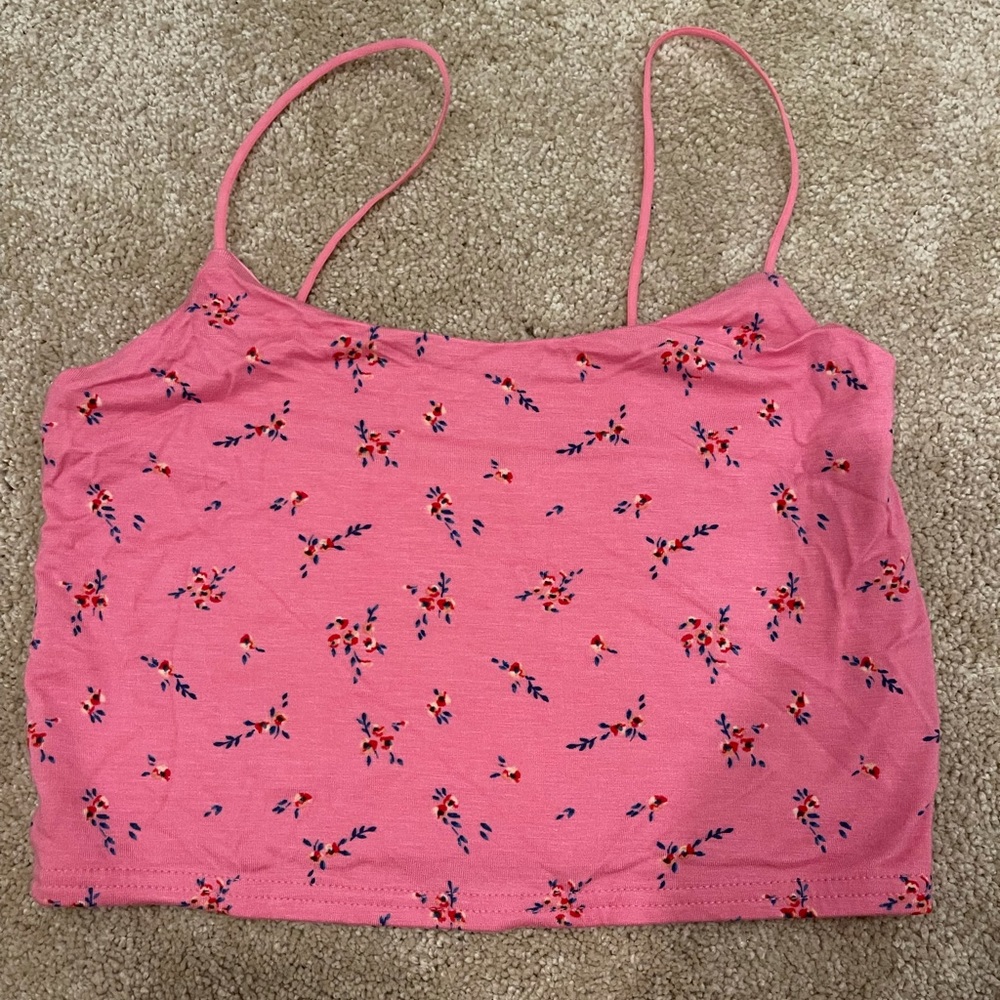 pacsun pink floral tank top